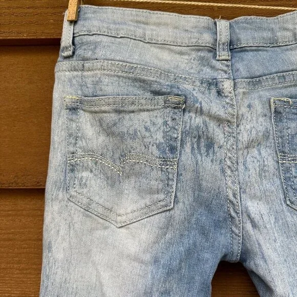 Machine Low Rise Distressed Light Blue Jeans Size 9 - Picture 8 of 11